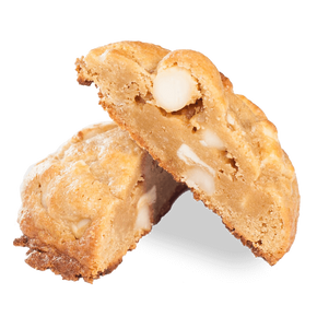 White Chocolate Macadamia Nut Cookie, cut | Bang Cookies